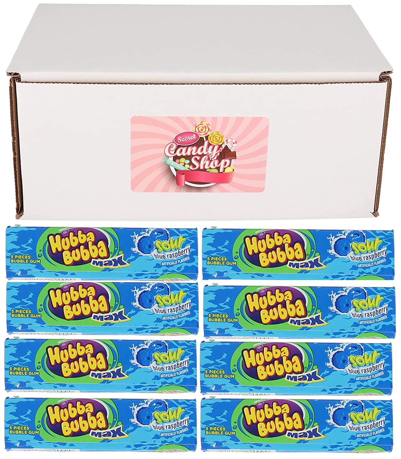 Hubba Bubba Max Bubble Gum (Sour Blue Raspberry flavor) (Pack of 8, to â Secret Candy Shop