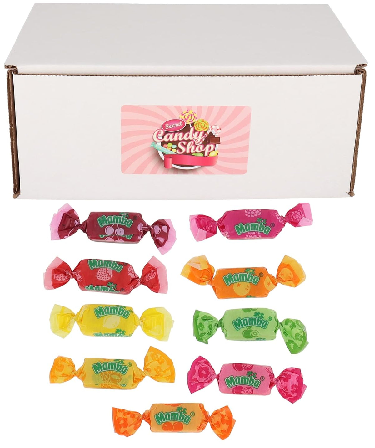 Mamba Fruit Chews Candy Assorted 9 Flavors (Orange, Raspberry, Strawbe