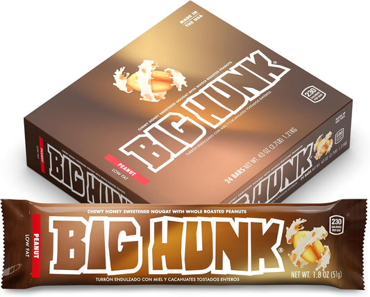 Big Hunk Nougat Candy Bar 1.8 oz Bulk 24 Count
