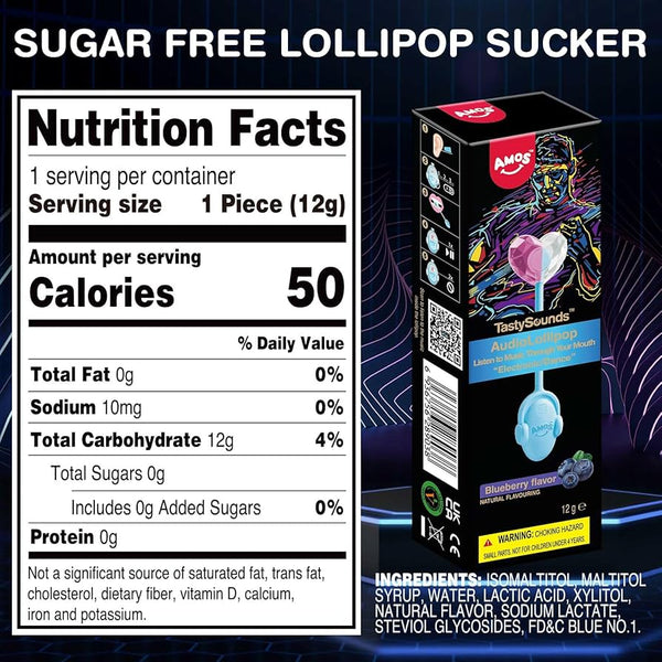 Amos Audio Lollipop - Blueberry Flavor