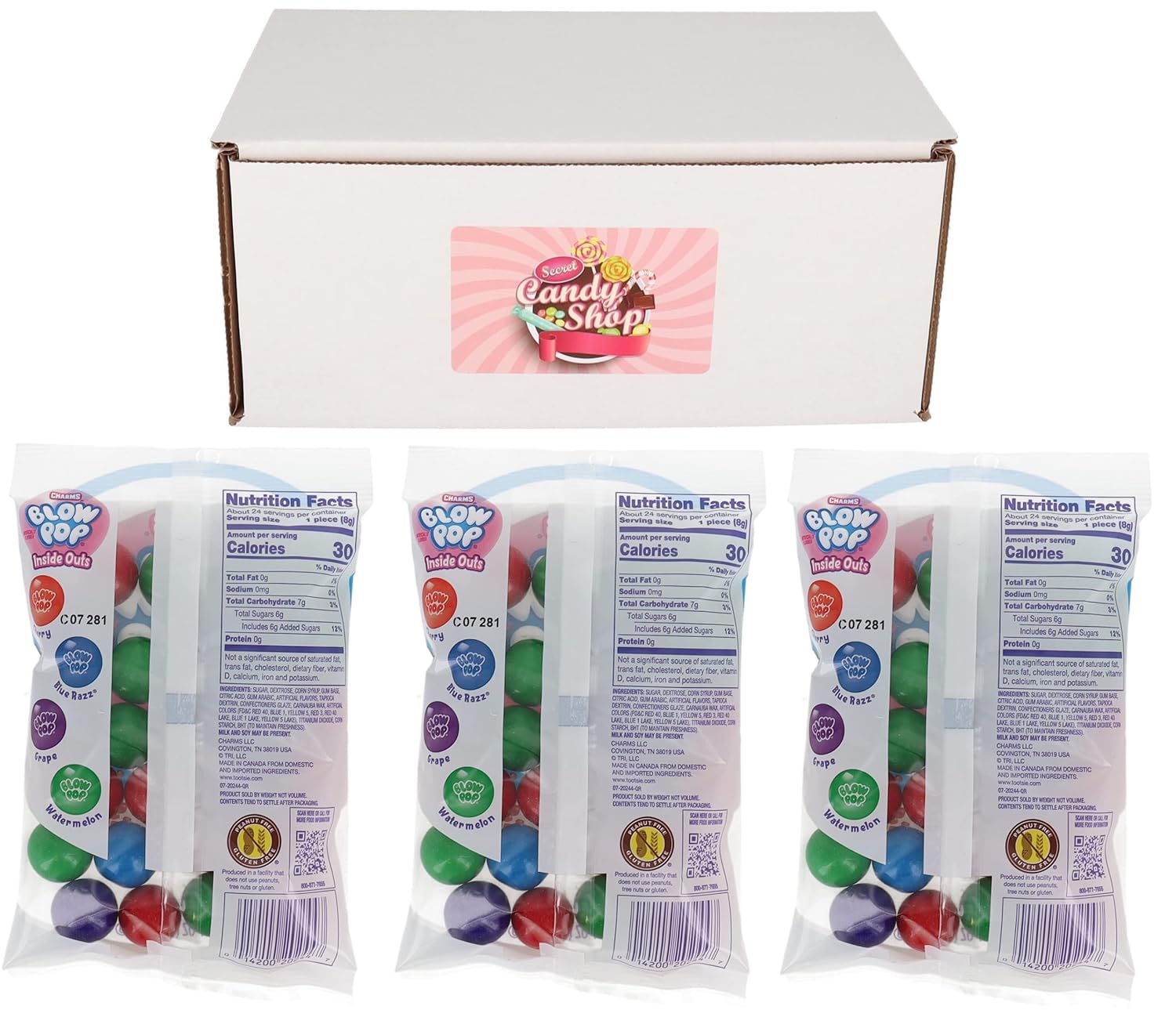 Charms Blow Pop Inside Outs Gum Lollipop in Reverse