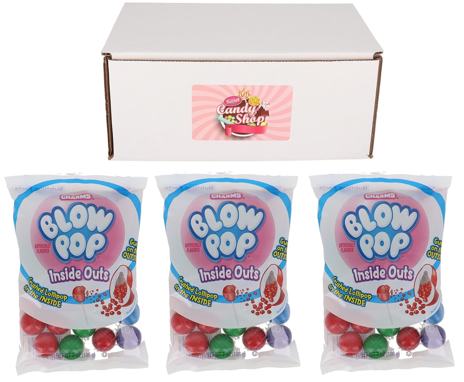 Charms Blow Pop Inside Outs Gum Lollipop in Reverse