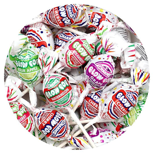 Charms Assorted Blow Pops Classic Gum‑Filled Lollipops in Bulk
