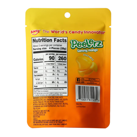 Amos Peelerz Mango Gummy Candy - Peg Bag