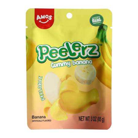 Amos Peelerz Banana Gummy Candy - Peg Bag