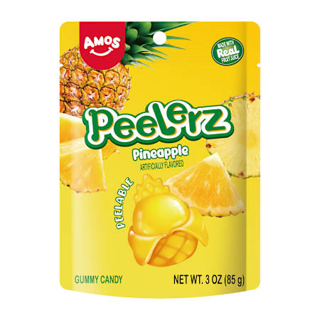 Amos Peelerz Pineapple Gummy Candy - Peg Bag