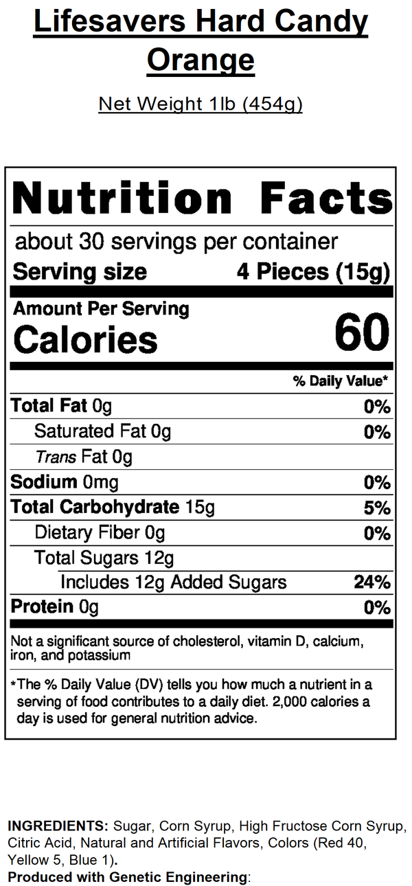Lifesavers Fruit Hard Candy Bulk in Box (Individually Wrapped) Orange