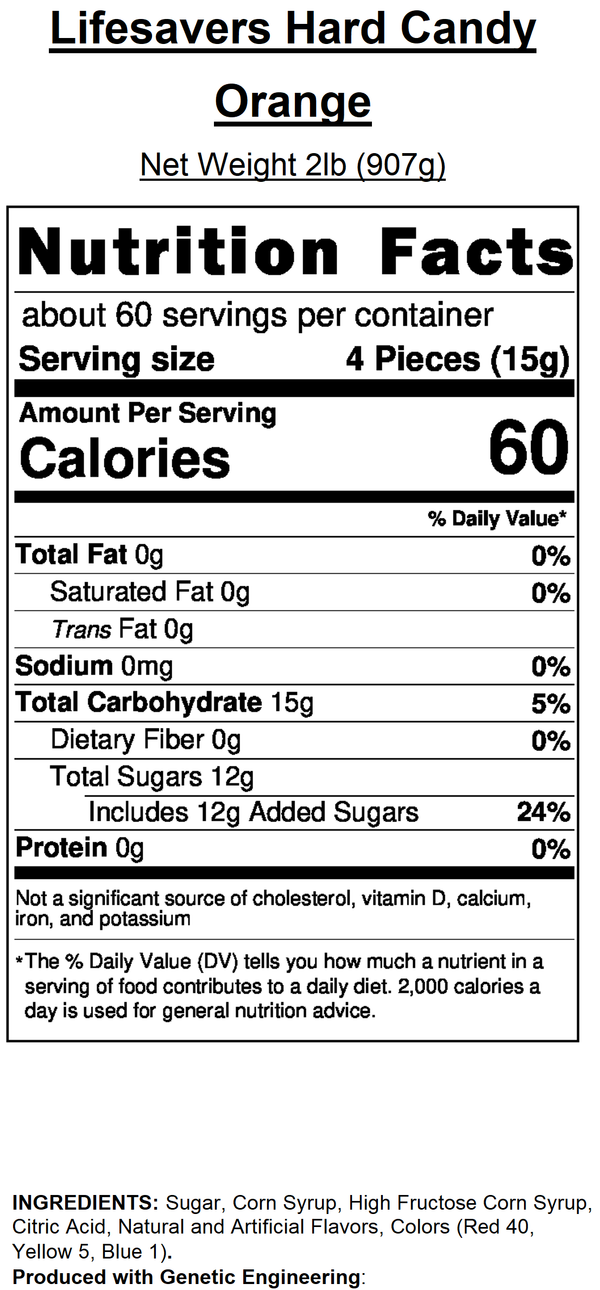 Lifesavers Fruit Hard Candy Bulk in Box (Individually Wrapped) Orange