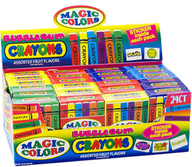 World’s Magic Colors Bubble Gum Crayons – 24 Pack