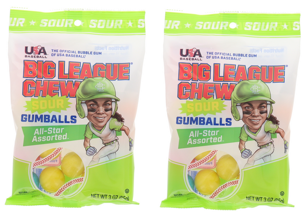 Big League Chew Sour Gum Balls Peg Bag 3oz