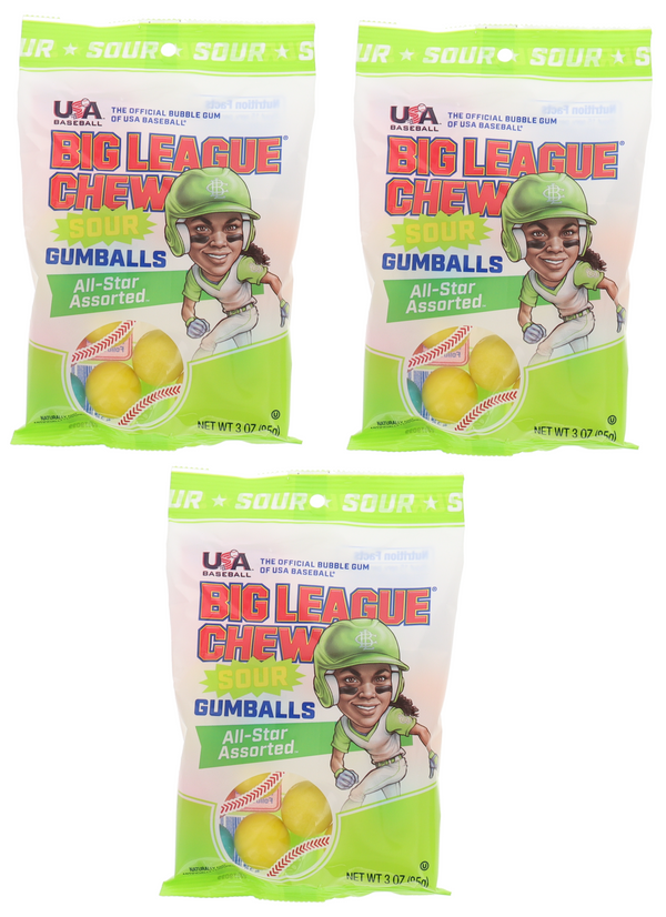 Big League Chew Sour Gum Balls Peg Bag 3oz
