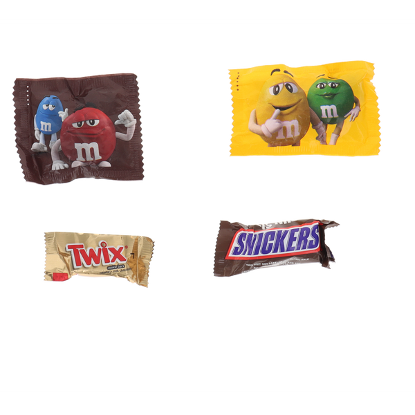 Mars Wrigley Fun Size Chocolate Mix (Peanut M&M, Chocolate M&M, Snickers, and Twix) Individually Wrapped Bulk