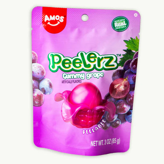 Amos Peelerz Grape Gummy Candy - Peg Bag