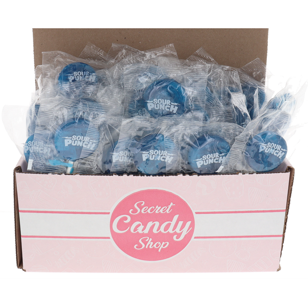 Adam's & Brooks Sour Punch Pops – Blue Raspberry Flavor (Individually Wrapped)