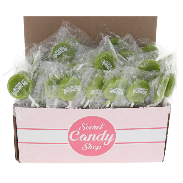 Adam's & Brooks Sour Punch Pops – Green Apple Flavor (Individually Wrapped)