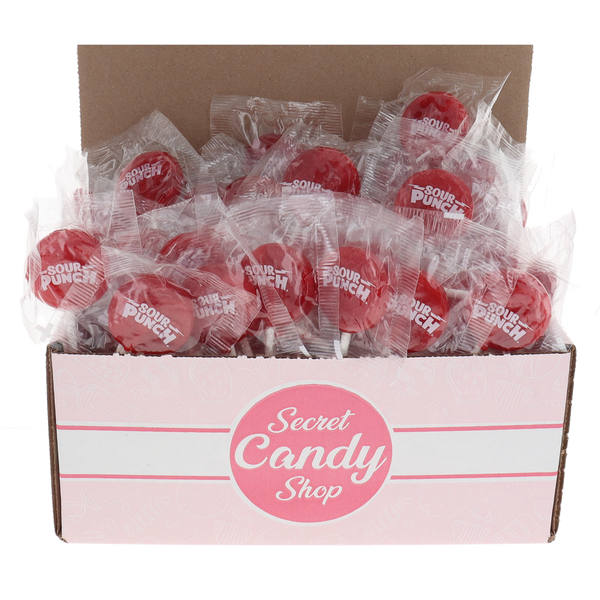 Adam's & Brooks Sour Punch Pops – Strawberry Flavor (Individually Wrapped)