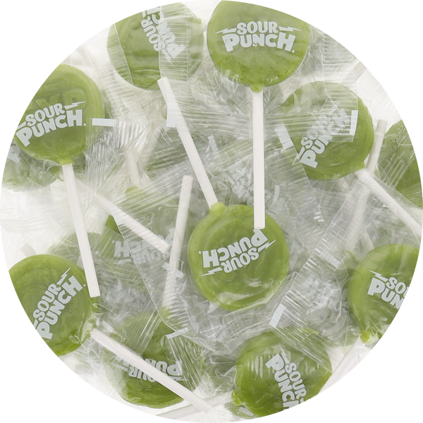 Adam's & Brooks Sour Punch Pops – Green Apple Flavor (Individually Wrapped)