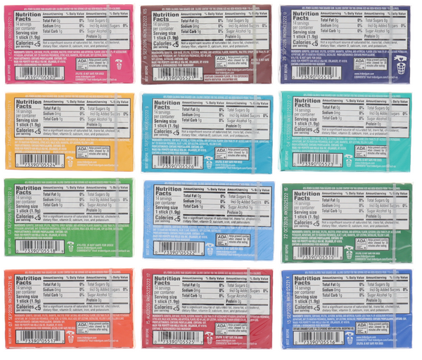 Trident Sugar Free Gum - Assorted 12 Flavors