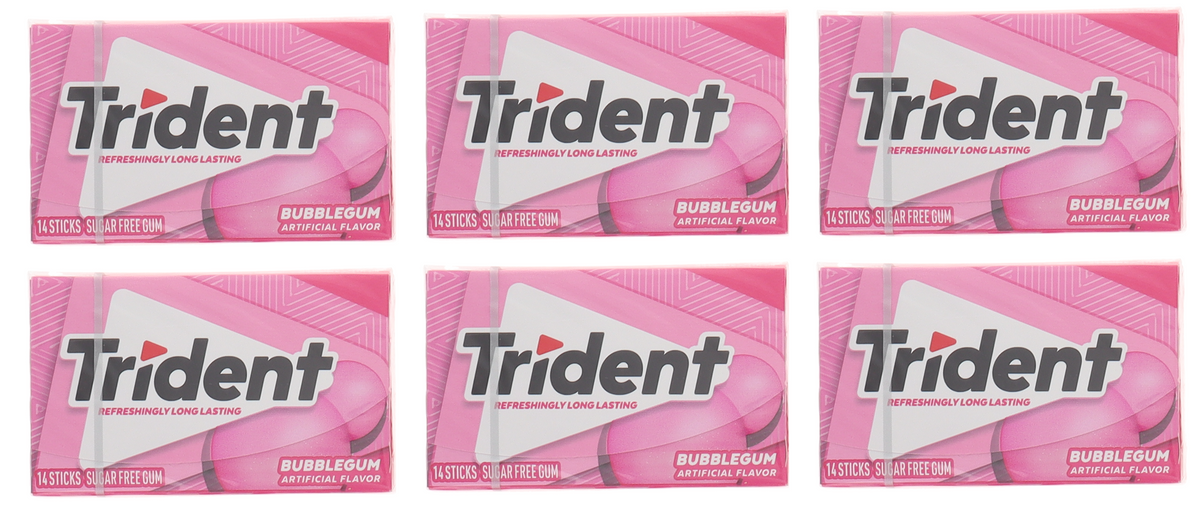 Trident Sugar Free Bubble Gum Flavor - Multiple Pack Sizes