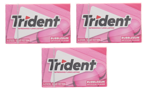 Trident Sugar Free Gum - Bubble Gum Flavor