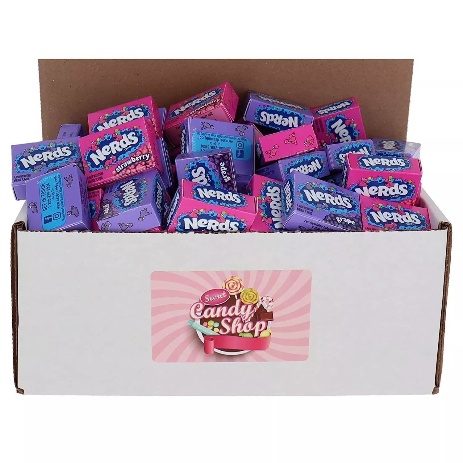 Nerds Mini Candy Bulk (Mini Boxes) Strawberry & Grape Assorted – Secret ...