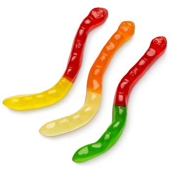 Albanese Assorted Gummy Worms 4" - Bulk 5LB