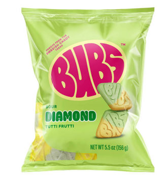 Bubs Sour Diamond Tutti Frutti - 5.5 oz Bag