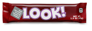 LOOK Dark Chocolate Covered Nougat & Peanuts Candy Bar 1.5 oz Bulk 24 Count