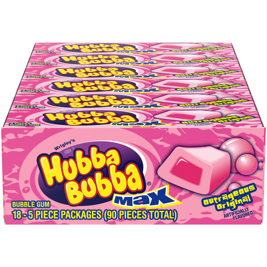 Hubba Bubba Max Bubble Gum Original 18 Pack