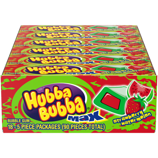 Hubba Bubba Max Bubble Gum Strawberry Watermelon 18 Pack
