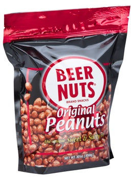 BEER NUTS Original Peanuts - Unique Sweet and Salty Taste 30oz Resealable Bulk Bag