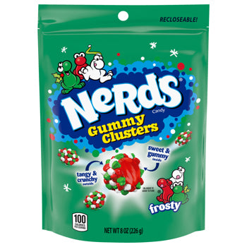 Nerds Holiday Frosty Gummy Clusters, Halloween 8oz Resealable Pouch