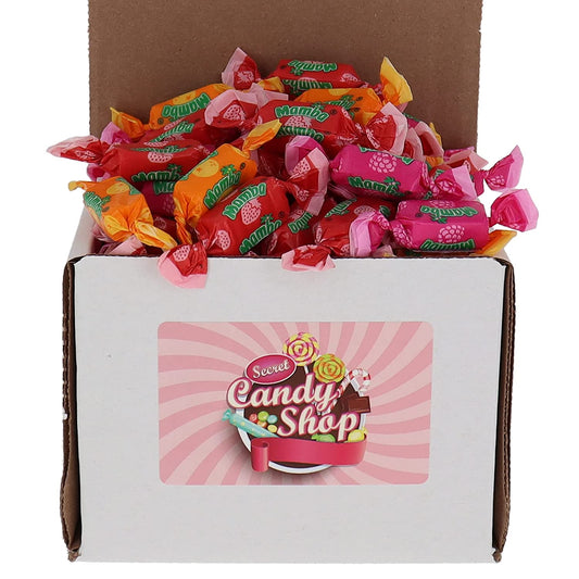 Mamba Fruit Chews Candy in Box Assorted Flavors (Orange, Raspberry, Strawberry)