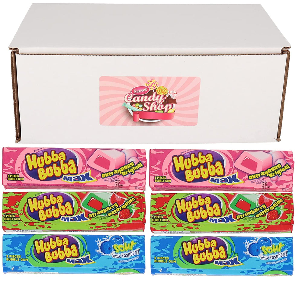 Hubba Bubba Max Bubble Gum (Sour Blue Raspberry flavor) (Pack of 8, total of 40 pieces)…