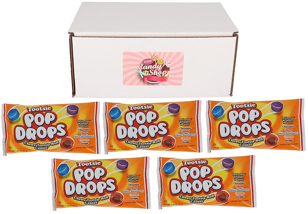 Tootsie Pops Drops Variety of Flavors (Chocolate, Cherry, Blue Raspberry, Orange, Grape) (Pack of 5)
