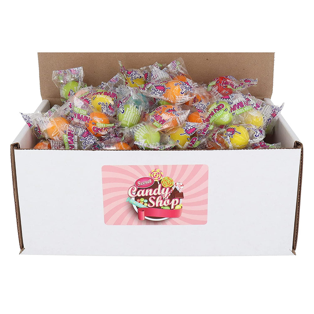 Cry Baby Gumballs Bubble Gum, Extra Sour Flavor in Box, 1.5LB (Individually Wrapped)