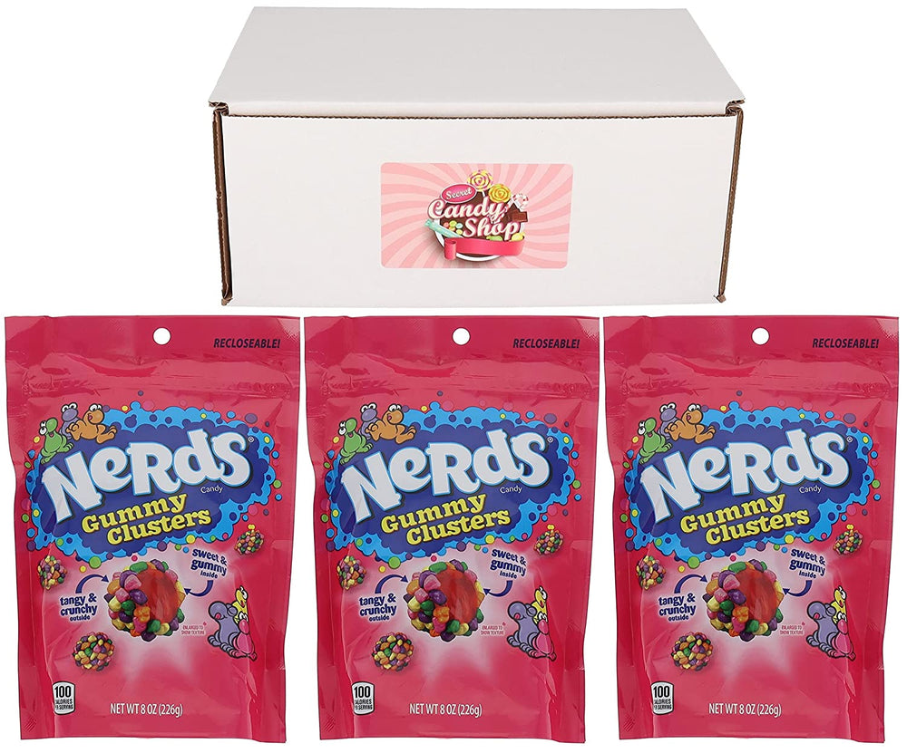 Nerds Gummy Clusters Candy 8oz Recloseable Bag (Pack of 3)