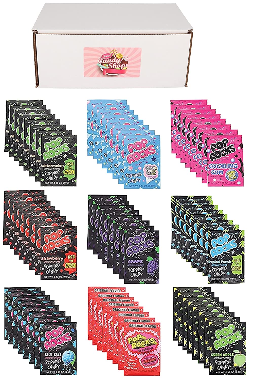 Pop Rocks Popping Candy Variety Pack of 9 Flavors