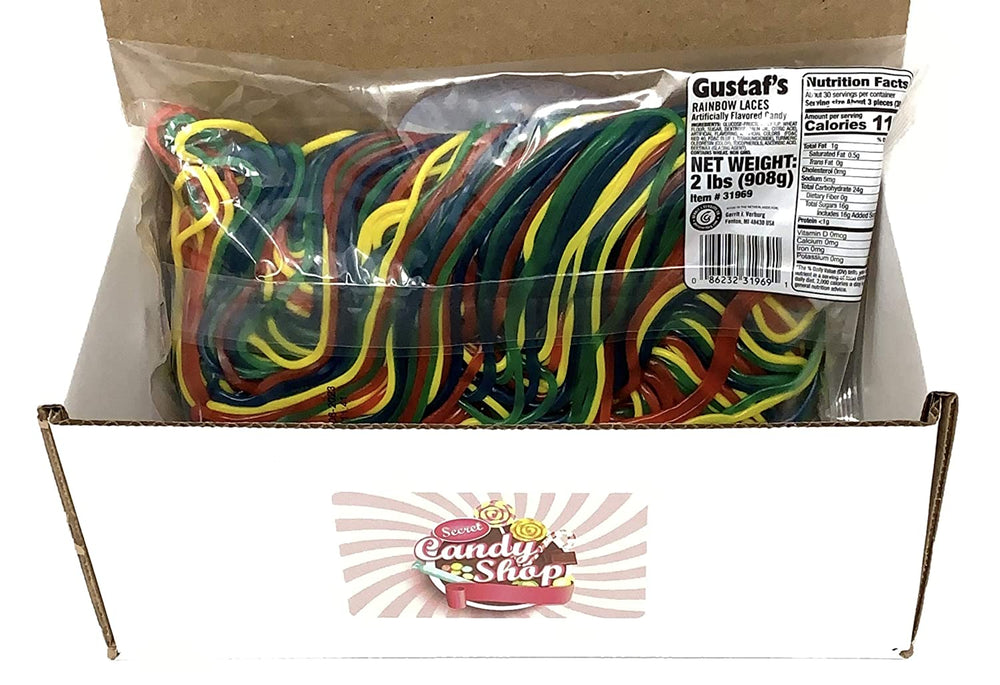 Gustaf's Licorice Laces, NON-GMO Candy (2lb in a Box)