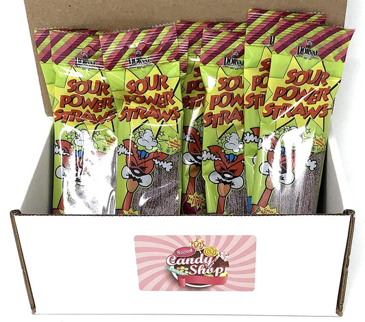 Sour Power Straws Individual Flavors In box (Pack of 8)