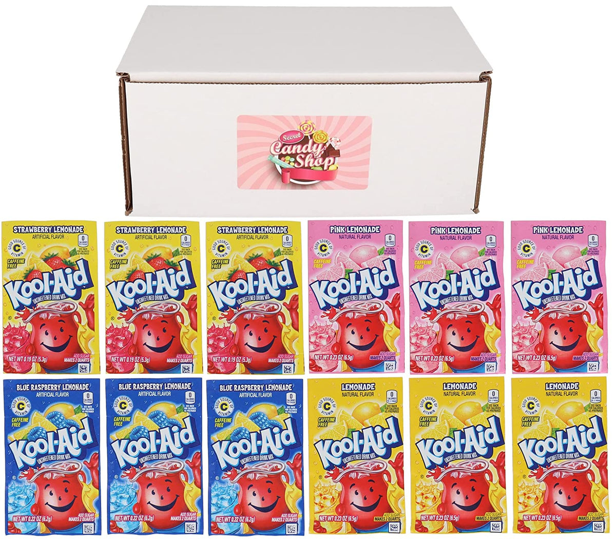 Kool-Aid Drink Mix Packets Variety Pack of 4 Lemonade Flavors (3 of ea
